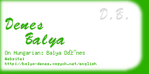 denes balya business card